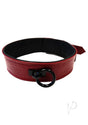 Rouge Anaconda Leather Adjustable Collar 1 Ring - Burgundy