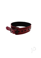 Rouge Anaconda Leather Adjustable Collar 1 Ring - Burgundy