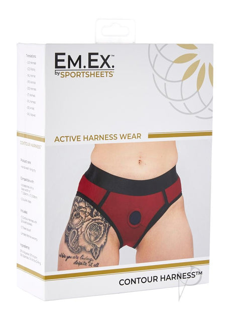 EM. EX. Active Harness Wear Contour Harness Briefs - Large - Red