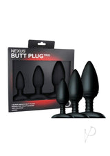 Nexus Butt Plug Trio Silicone Butt Plugs (3 pieces) - Black