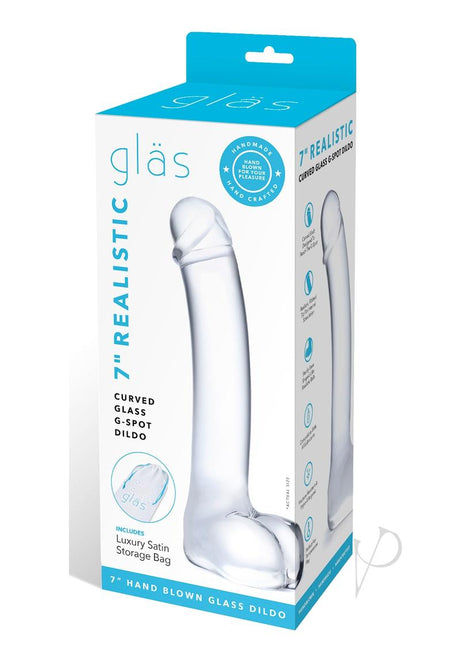 Glas Realistic Curved Glass G Spot Dildo 7in - Clear