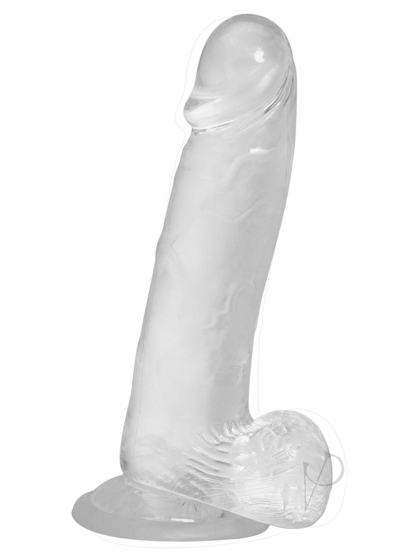 Crystal Addiction Dildo with Balls 8in - Clear