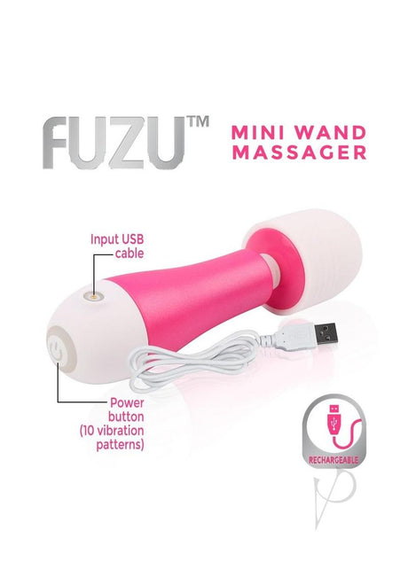 Fuzu Rechargeable Silicone Mini Wand Massager - Pink