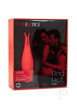 Red Hot Fury Rechargeable Silicone Vibrator with Clitoral Stimulation - Red