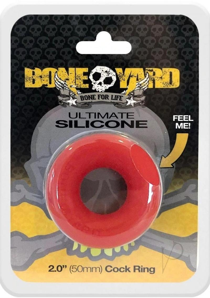 Boneyard Ultimate Silicone Cock Ring 2in - Red