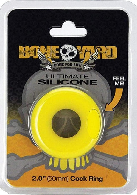 Boneyard Ultimate Silicone Cock Ring 2in - Yellow