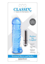 Classix Textured Sleeve and Bullet Vibrator - Blue