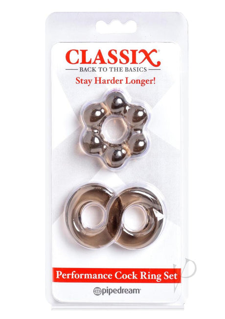 Classix Performance Cock Ring Set (2 piece kit) - Smoke