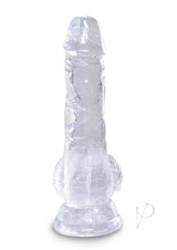King Cock Clear Dildo with Balls 5in - Clear