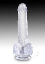 King Cock Clear Dildo with Balls 6in - Clear