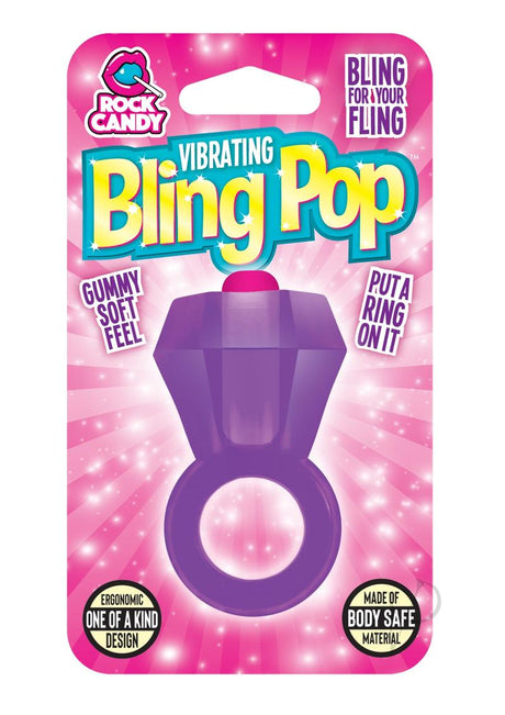 Bling Pop Vibrating Cock Ring - Purple