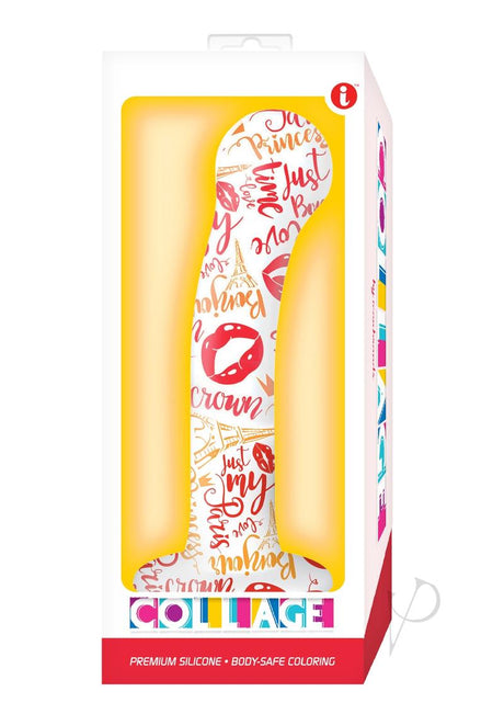 Collage I Remember Paris G-Spot Silicone Dildo - White and Red