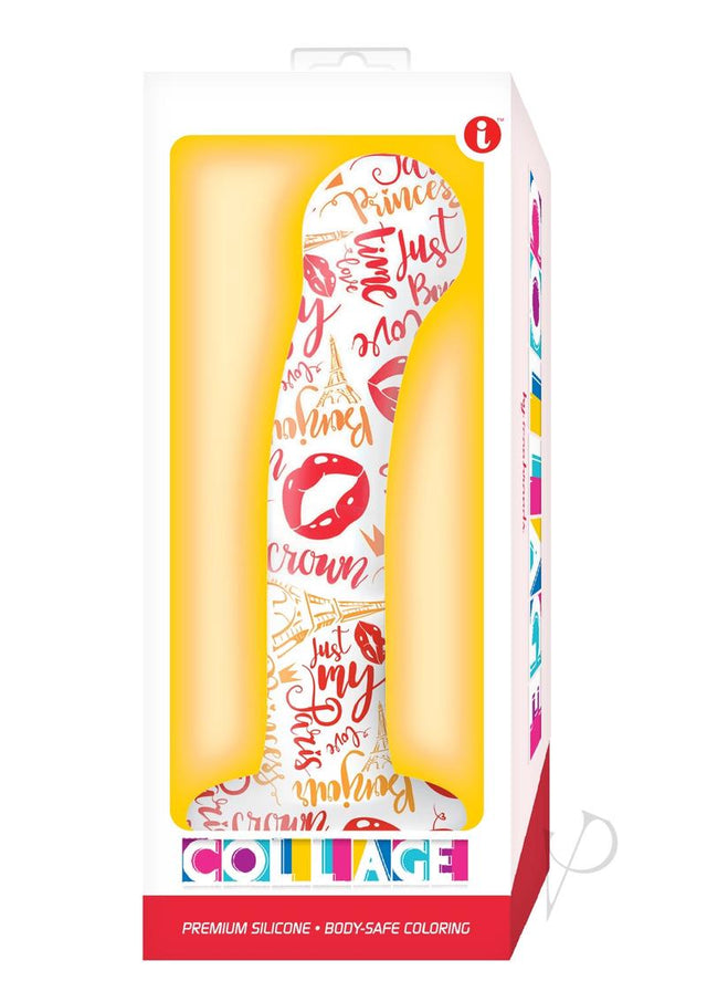 Collage I Remember Paris G-Spot Silicone Dildo - White and Red