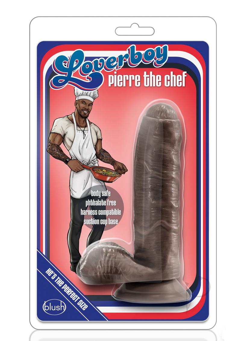 Loverboy Pierre The Chef Dildo with Balls 7in - Chocolate