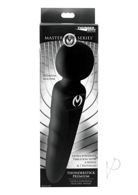 Master Series Thunderstick Premium Rechargeable Silicone Wand - Black