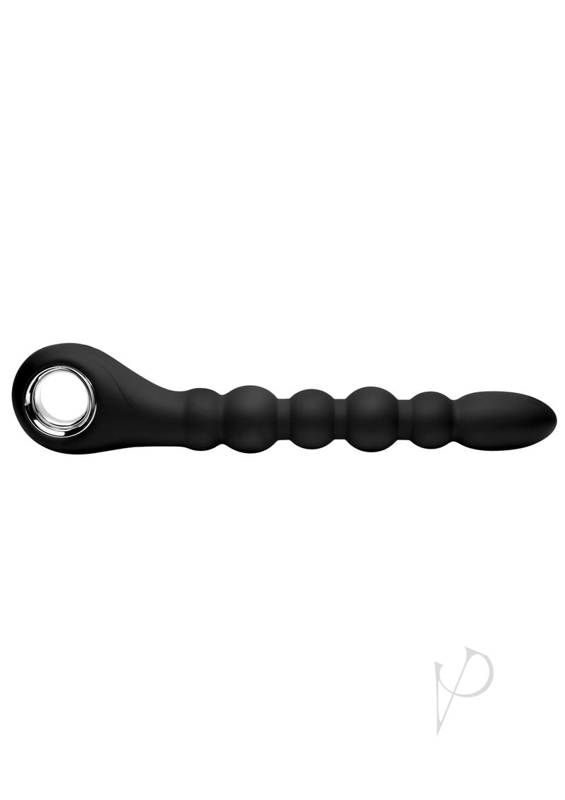 Master Series Dark Scepter Vibrating Anal Beads - Black