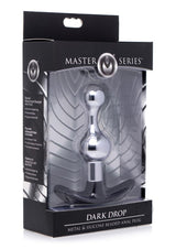 Master Series Dark Drop Metal and Silicone Beaded Anal Plug - Silver