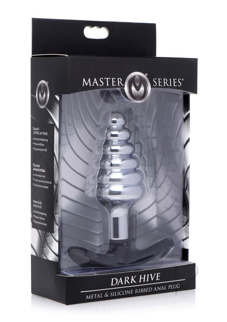 Master Series Dark Hive Metal and Silicone Anal Plug - Silver