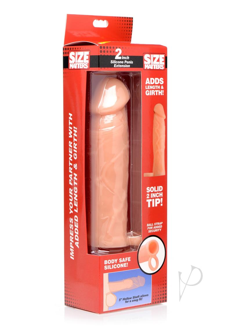 Size Matters Penis Extender Sleeve Silicone 2in - Vanilla