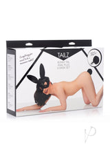 Tailz Bunny Tail Anal Plug and Mask Set - Black