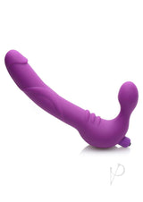 Strap U Royal Revolver Vibrating Silicone Strapless Strap On - Purple