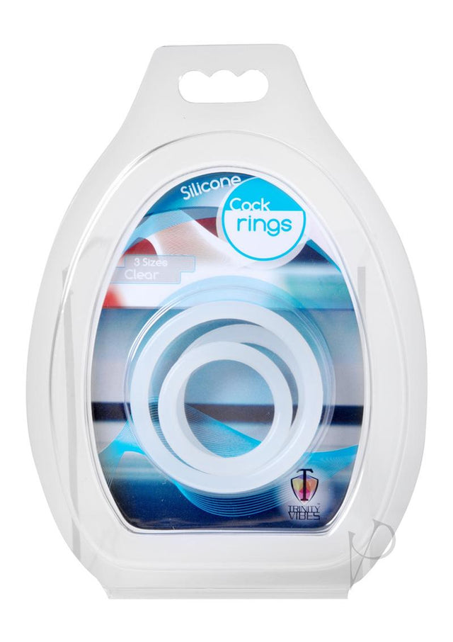 Trinity Men Silicone Cock Rings - 3 pack - Clear