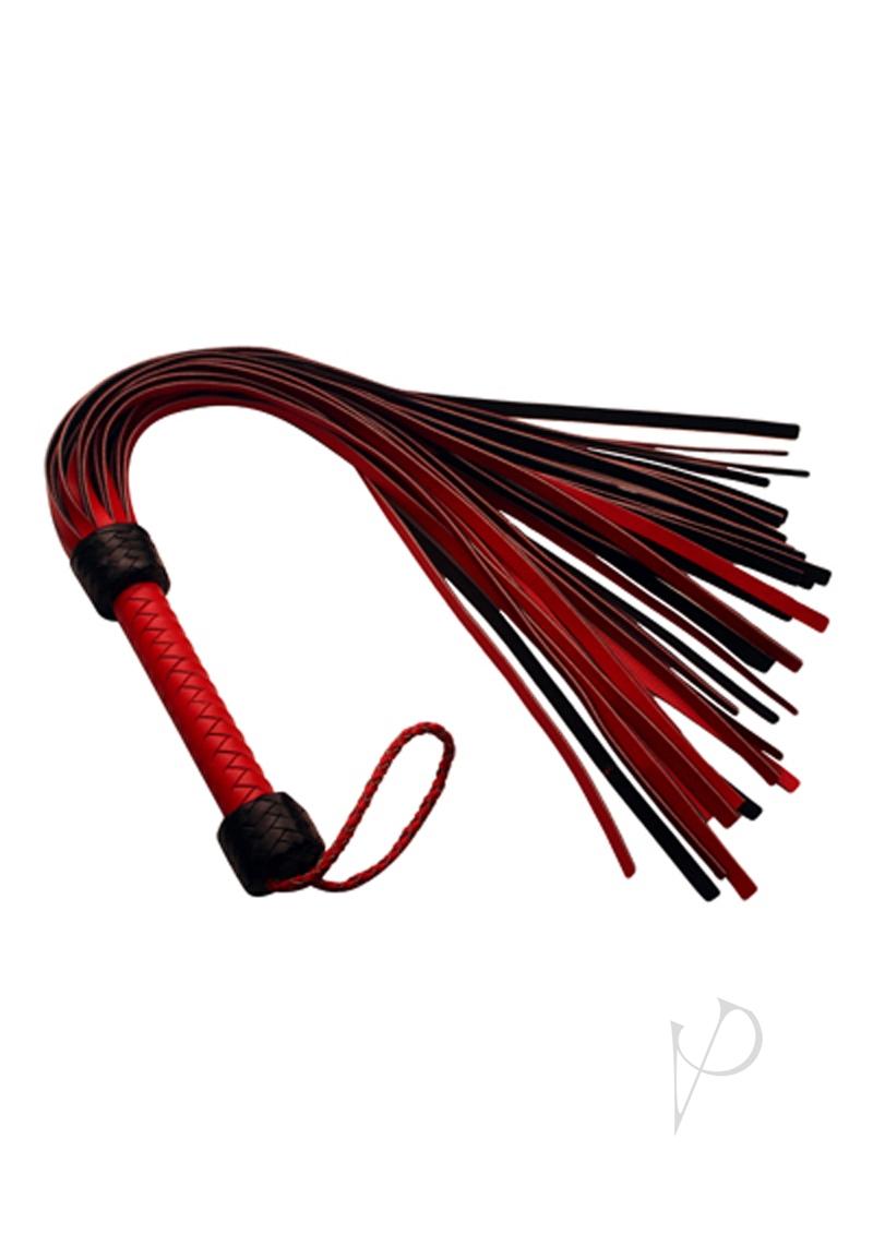 Strict Leather Heavy Tail Flogger - Black/Red