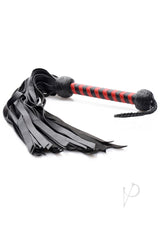 Strict Leather Red and Black handle Deerskin Flogger - Black/Red