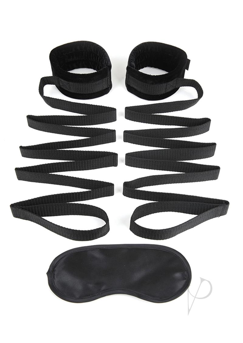 Lux Fetish Bondage Bed Strap (2 piece set) - Black