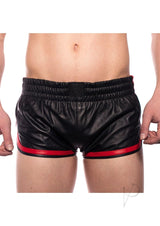 Prowler Red Leather Sport Shorts - Large - Black/Red