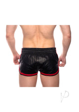 Prowler Red Leather Sport Shorts - Large - Black/Red