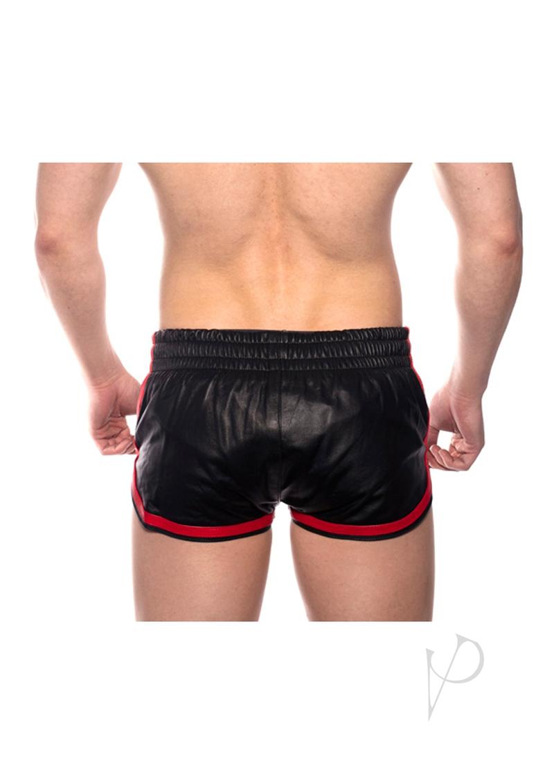 Prowler RED Leather Sport Shorts - XLarge - Black/Red