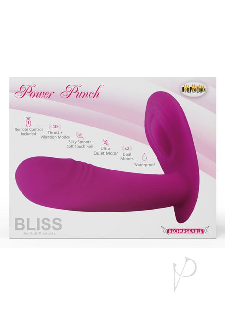 Bliss Power Punch USB Magnetic Rechargeable Silicone Dual Vibe Vibrator Waterproof - Pink