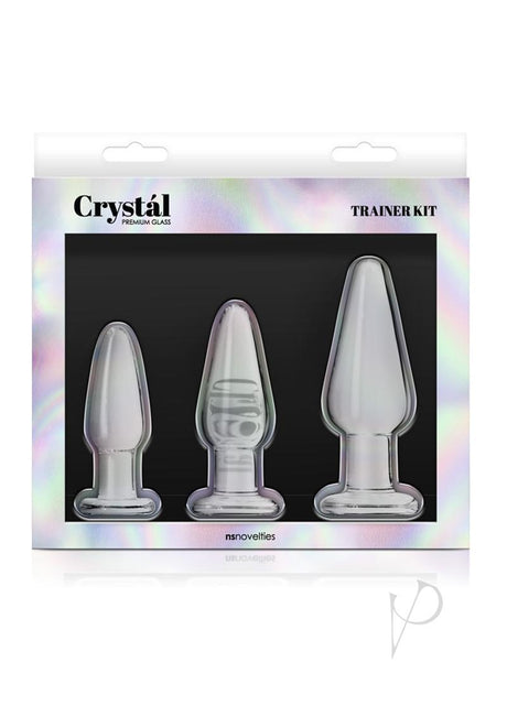 Crystal Premium Glass Trainer Kit Butt Plug Set - Clear