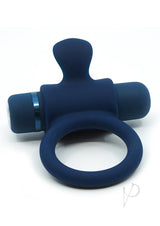 Nu Sensuelle Silicone Bullet Ring Rechargeable Vibrating Cock Ring - Navy Blue