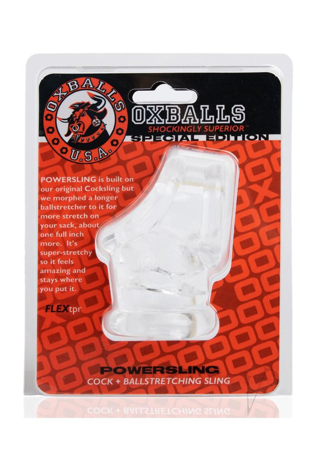 Oxballs Powersling Cock and Ball Stretching Sling - Clear