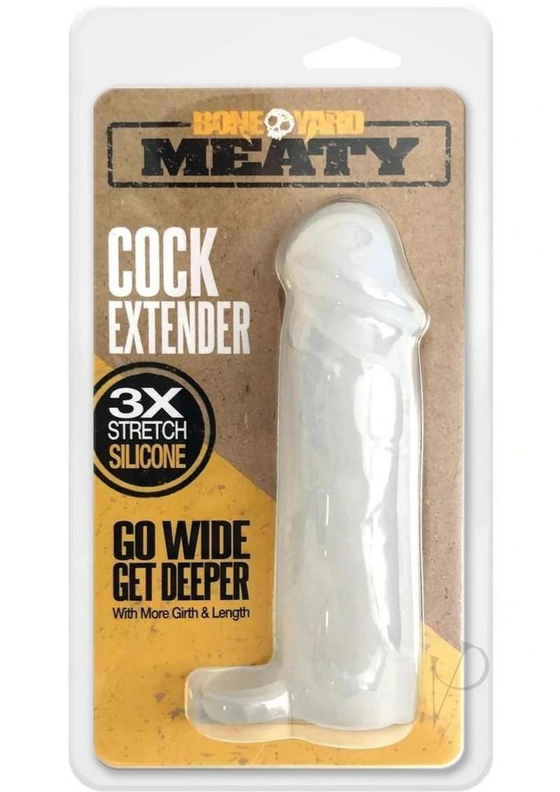 Boneyard Meaty 3X Stretch Silicone Penis Extender 6.5in - Clear