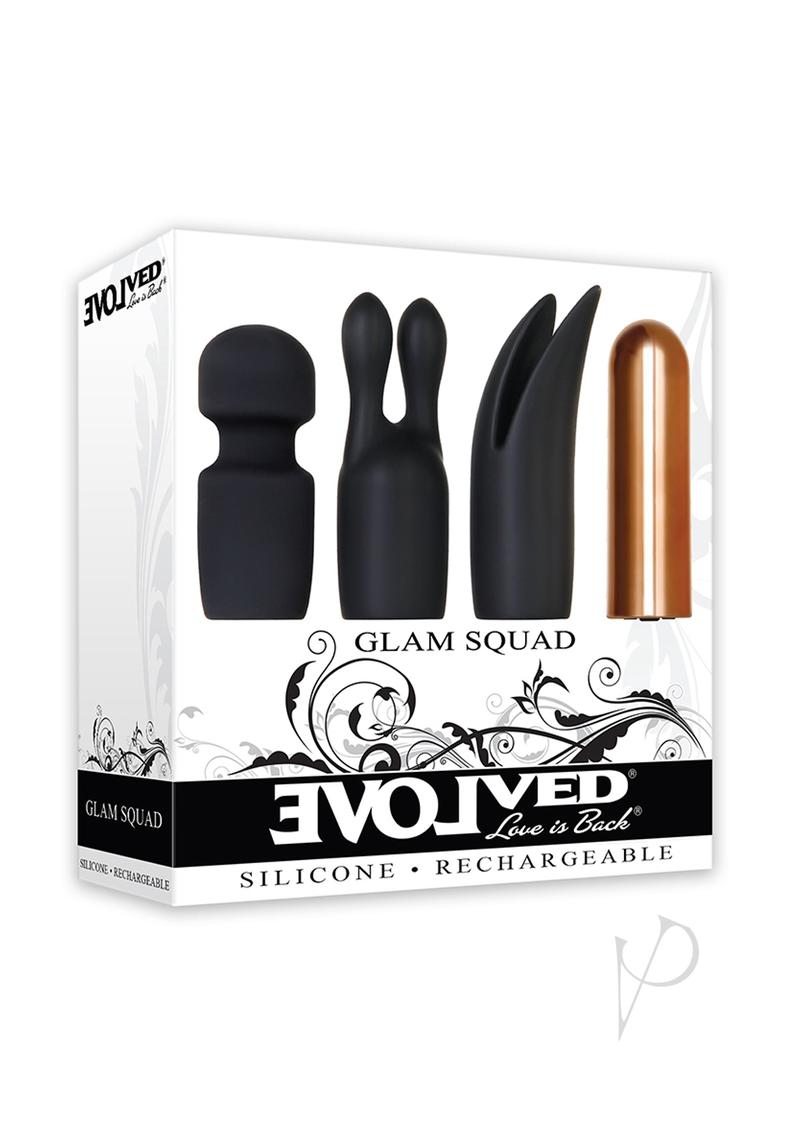 Glam Squad Rechargeable Bullet and 3 Silicone Sleeves Kit - Black and Copper