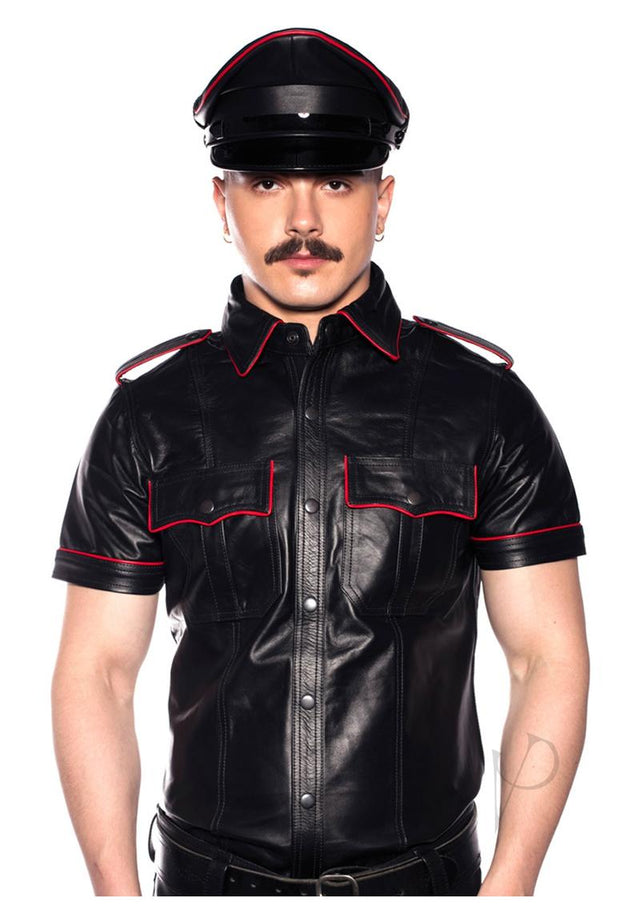 Prowler RED Police Shirt Piped - Small - Black/Red