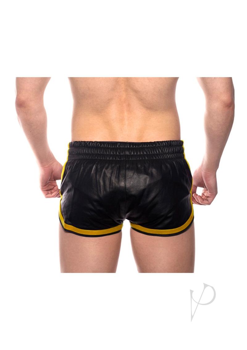 Prowler RED Leather Sport Shorts - Large - Black/Yellow