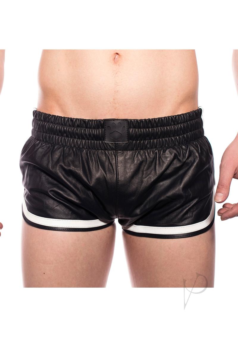 Prowler RED Leather Sport Shorts - Medium Black/White