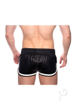 Prowler RED Leather Sport Shorts - Medium Black/White