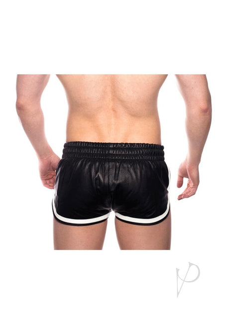 Prowler RED Leather Sport Shorts - Medium Black/White