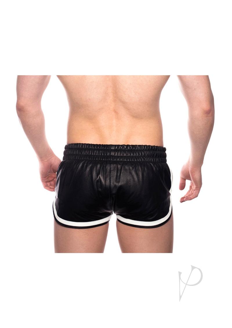 Prowler RED Leather Sport Shorts - Small - Black/White