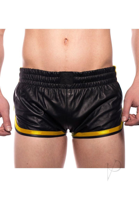 Prowler RED Leather Sport Shorts - Small - Black/Yellow