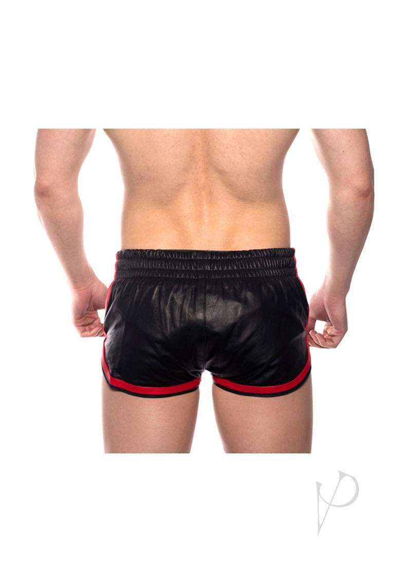 Prowler RED Leather Sport Shorts - XXLarge - Black/Red