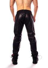 Prowler RED Leather Joggers - Large - Black/Red