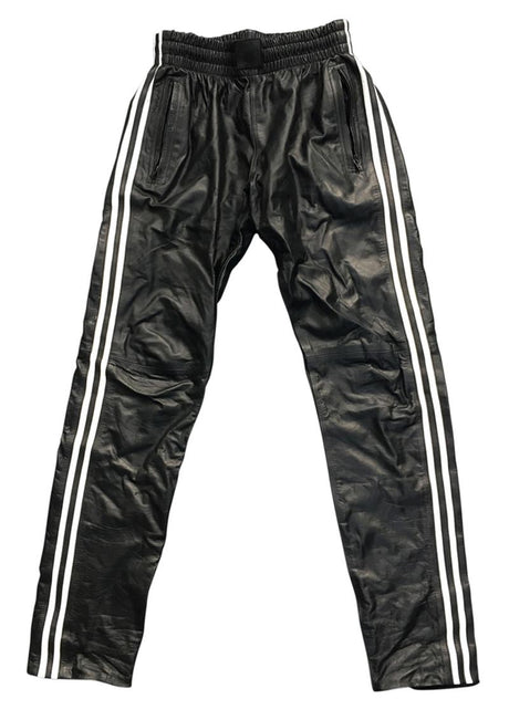 Prowler RED Leather Joggers - Large - Black/White