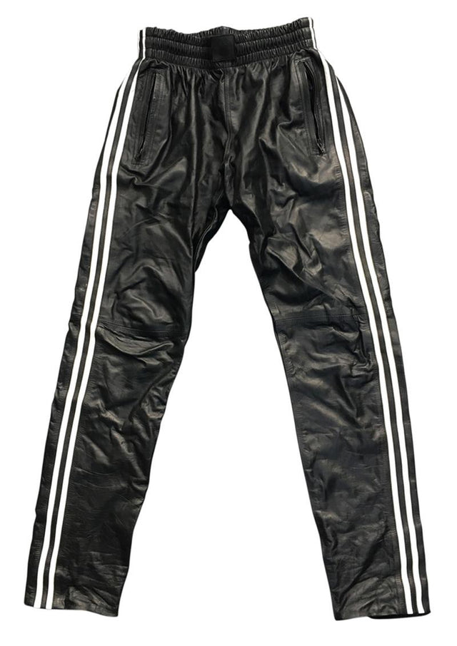 Prowler RED Leather Joggers - Large - Black/White