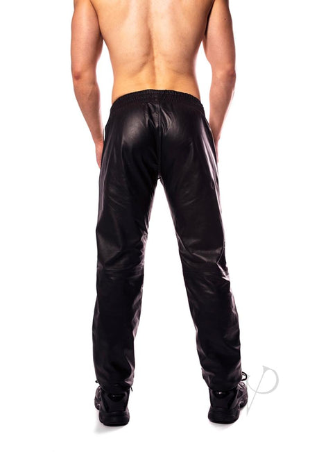 Prowler RED Leather Joggers - Large - Black/White